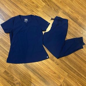 Barco One Navy Scrub Set Medium Jogger
